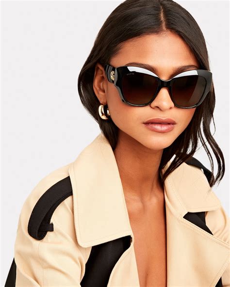 gucci rhinestone sunglasses cat eye|Gucci oversized cat eye sunglasses.